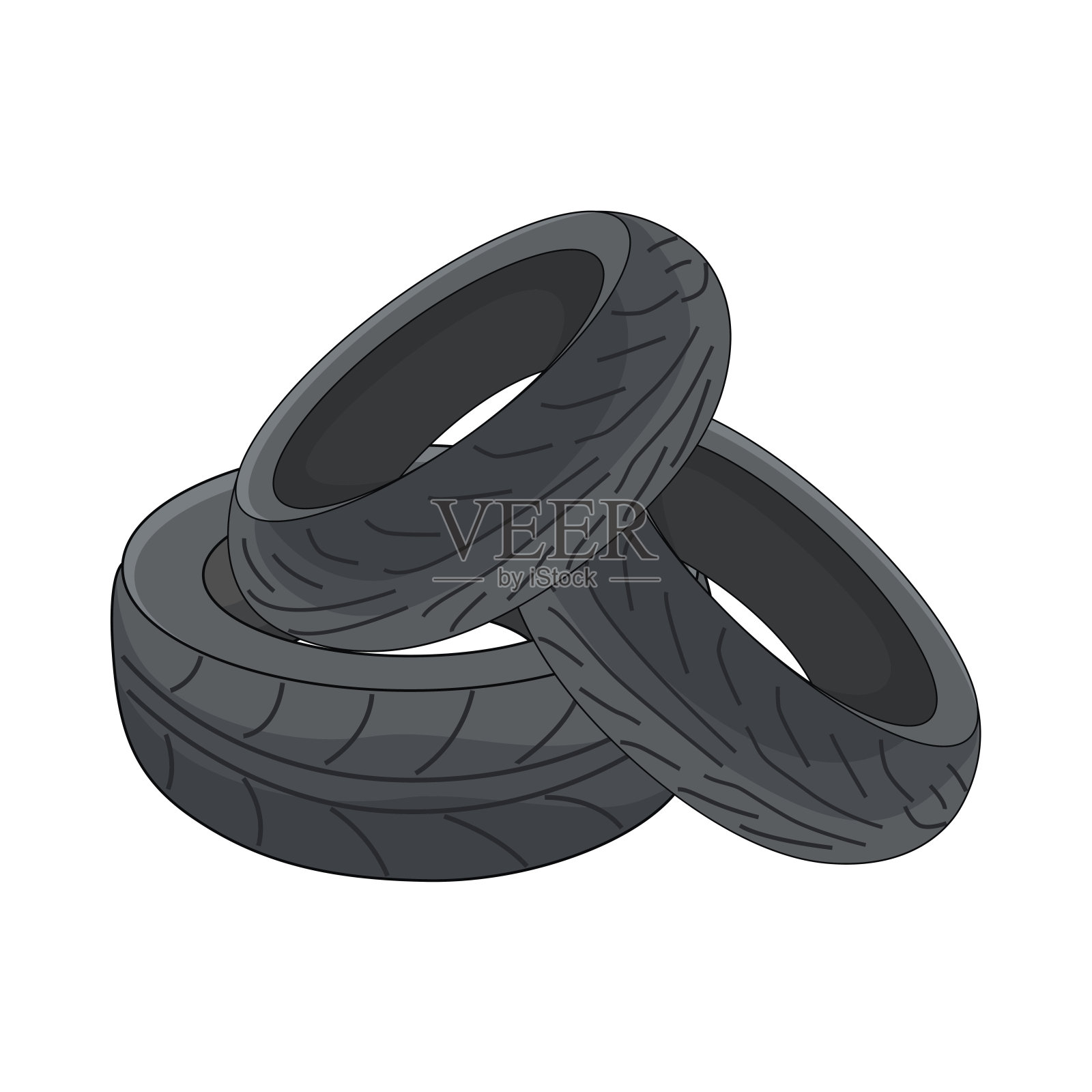 轮胎插画图片素材