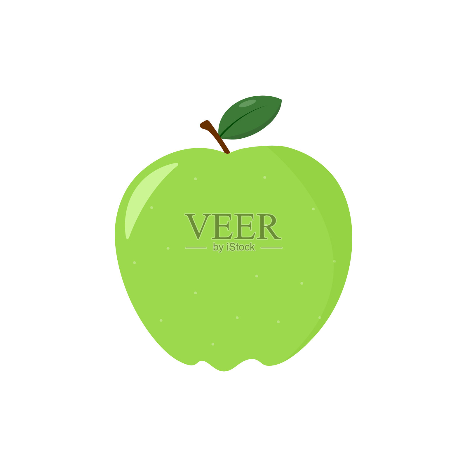 绿苹果图标矢量设计。插画图片素材
