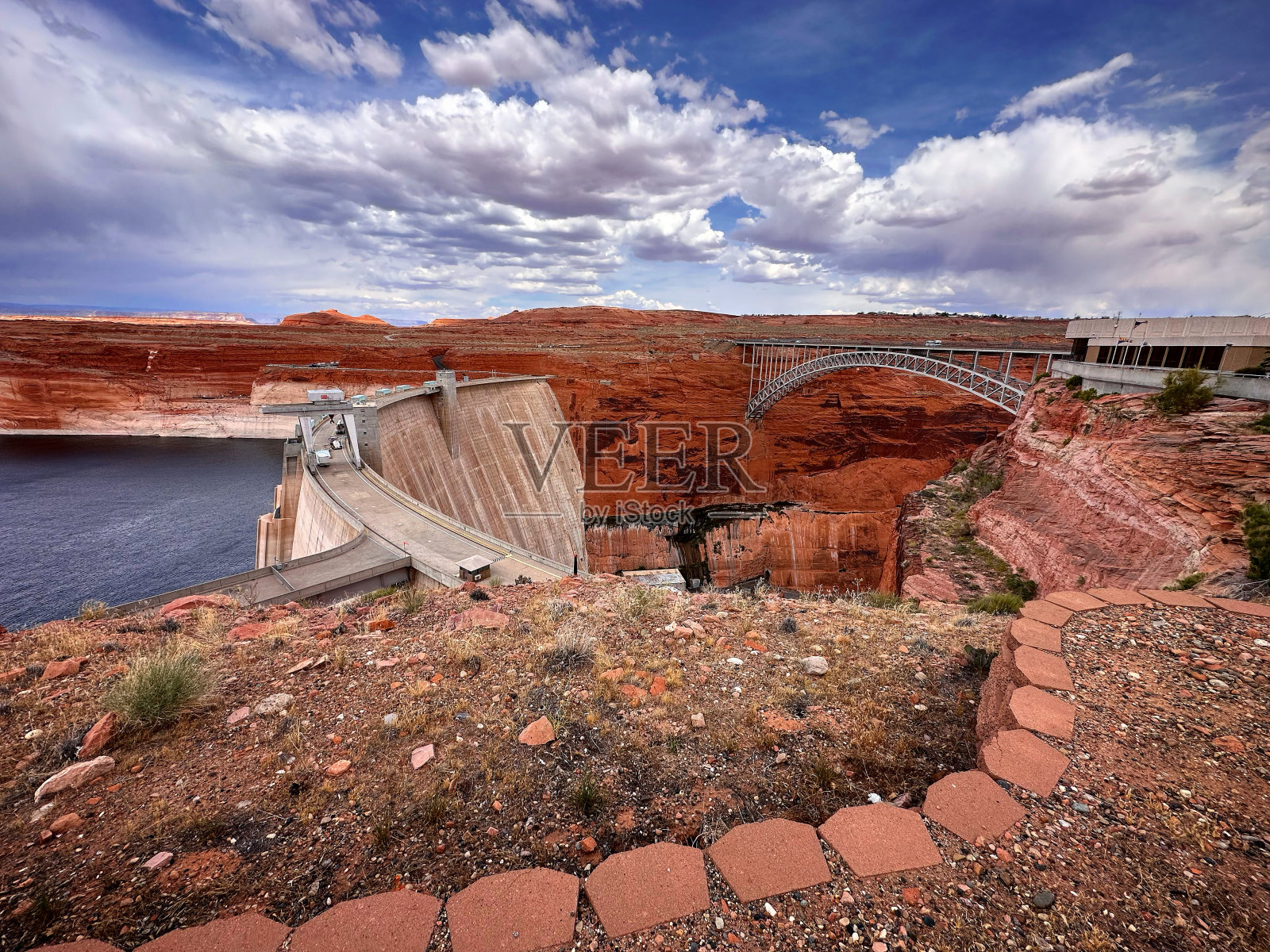 美国亚利桑那州佩吉的格伦峡谷大坝大桥照片摄影图片