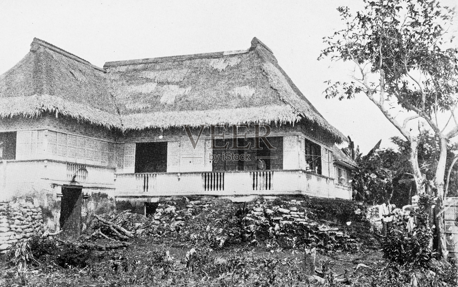 美西战争期间菲律宾的古董照片,炮楼,辛加隆插画图片素材