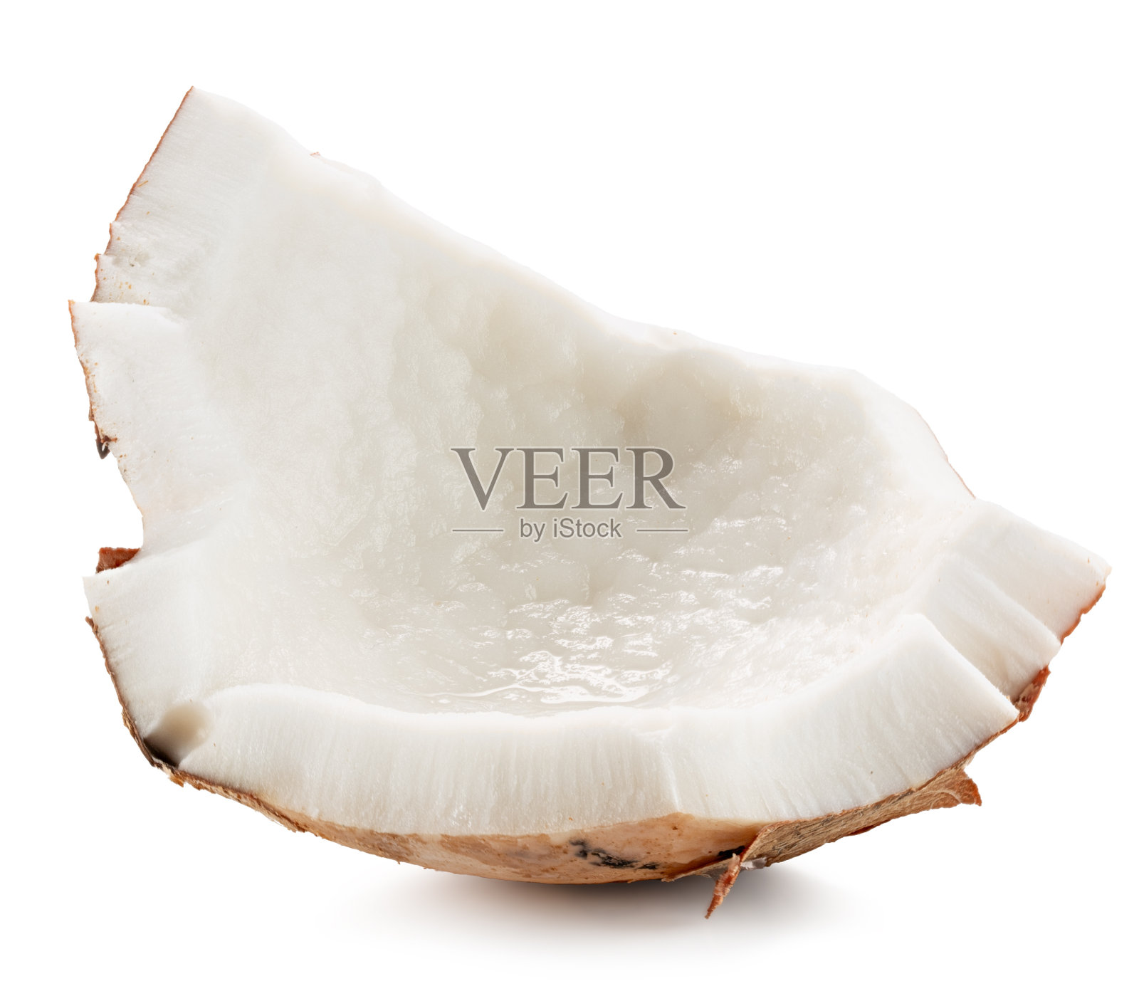 一片椰子孤立在白色的背景。剪切路径照片摄影图片