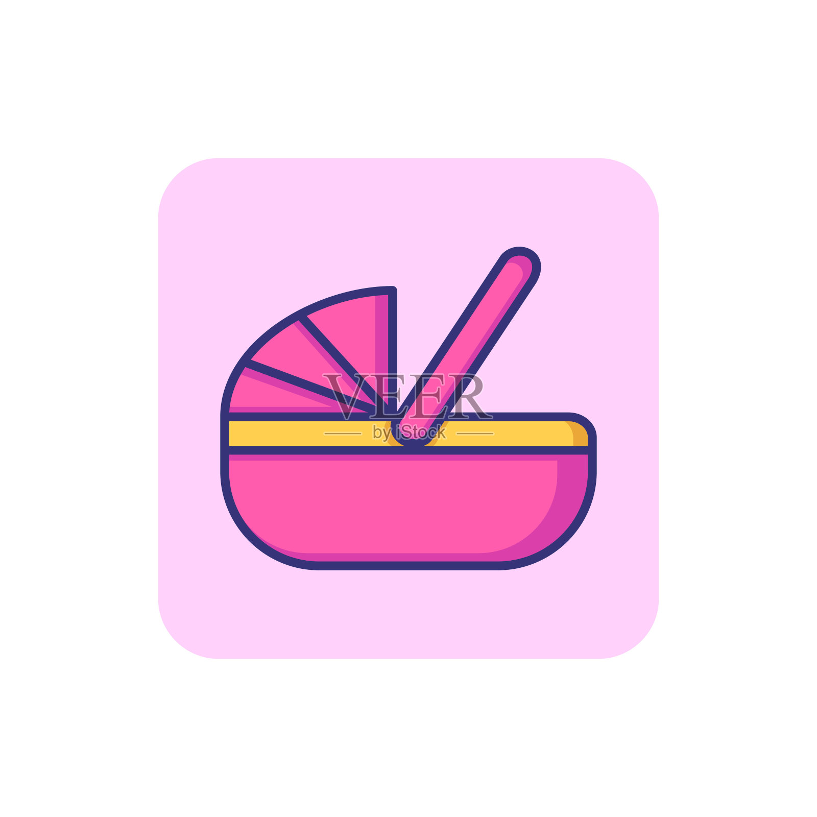 婴儿摇篮线图标插画图片素材