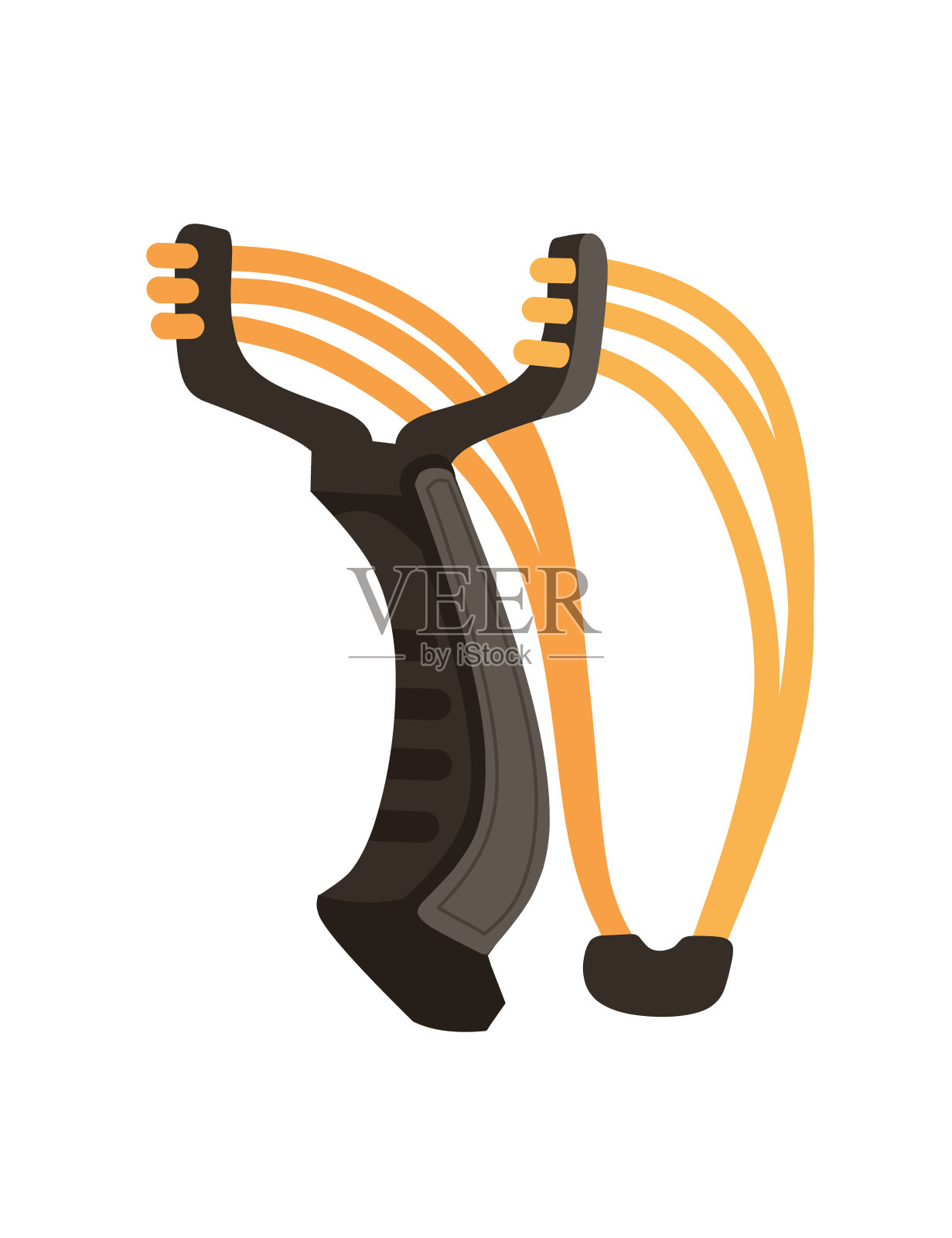 专业弹弓与塑料处理矢量插图孤立的白色背景插画图片素材