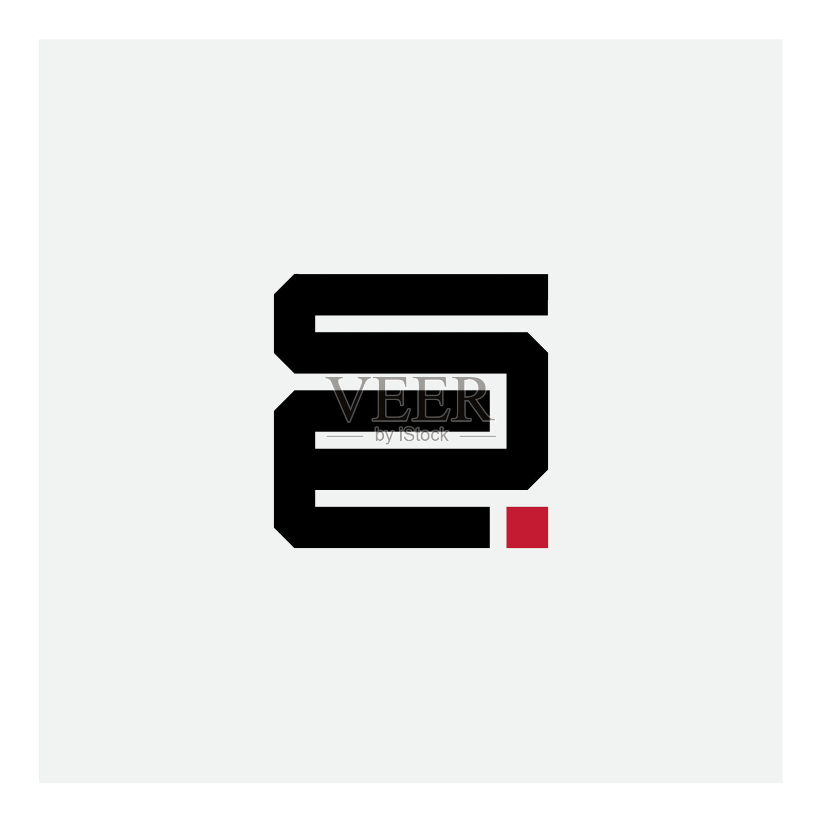 带有颜色重音的字母组合或标识。矢量设计元素或图标。S和E -首字母或标志。插画图片素材