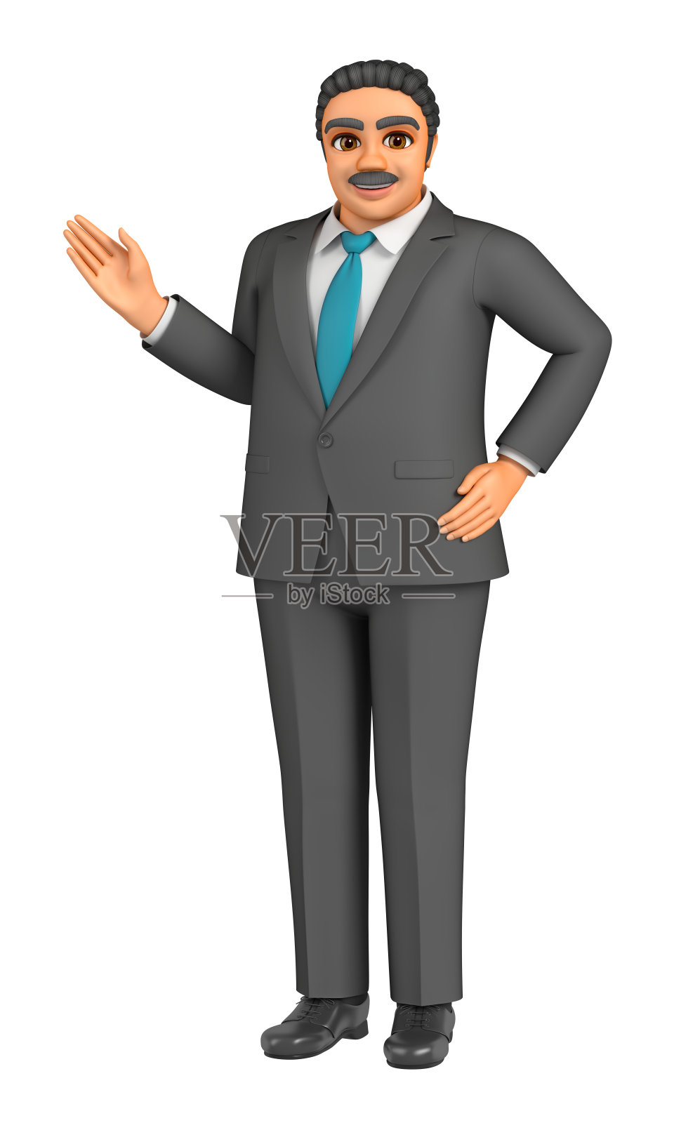 胖商人正在解释照片摄影图片