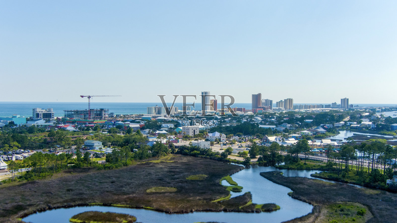 阿拉巴马州海湾海岸鸟瞰图照片摄影图片