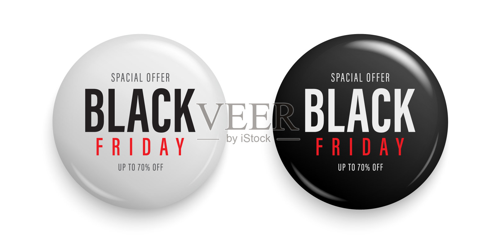 黑色星期五促销销售标签七折价格。黑白圆闪亮折扣徽章。促销,价格标签设计元素。横幅的设计。矢量图插画图片素材