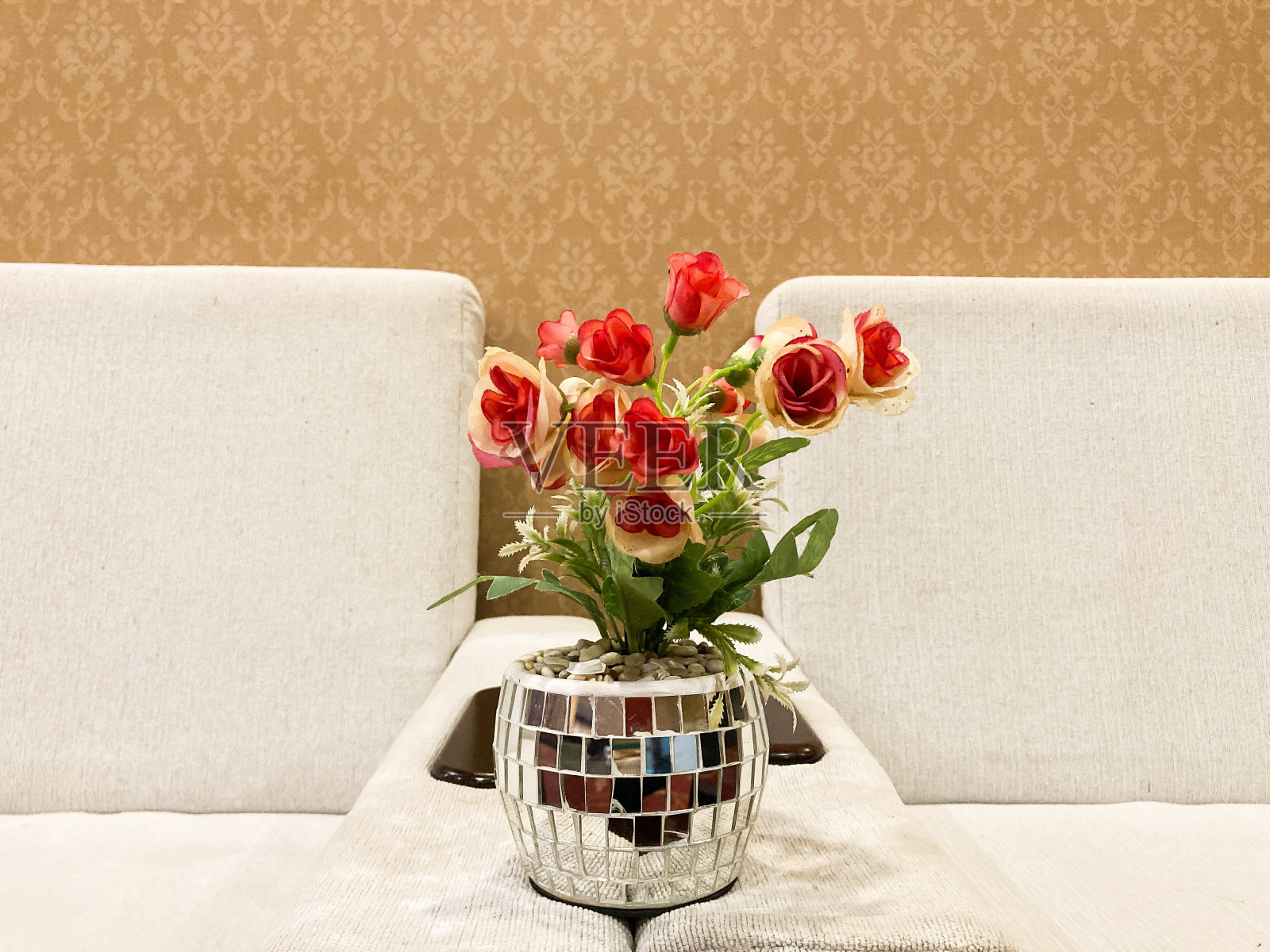 花与棕色壁纸背景2照片摄影图片