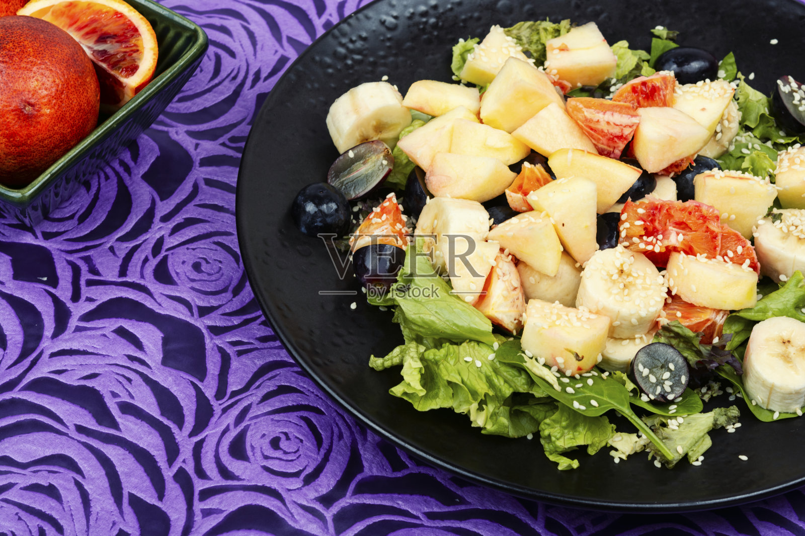 橙子水果沙拉照片摄影图片