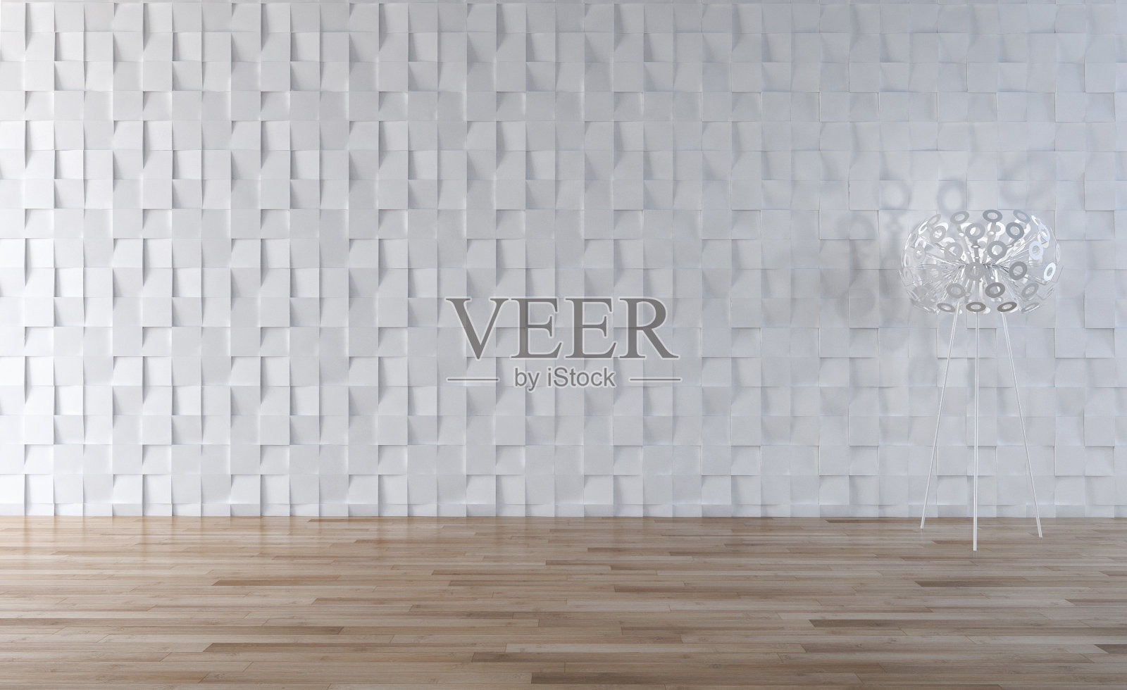 现代明亮的室内空房间3D渲染照片摄影图片