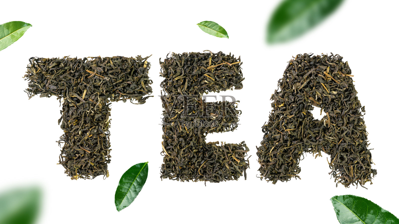 新鲜和干茶叶照片摄影图片