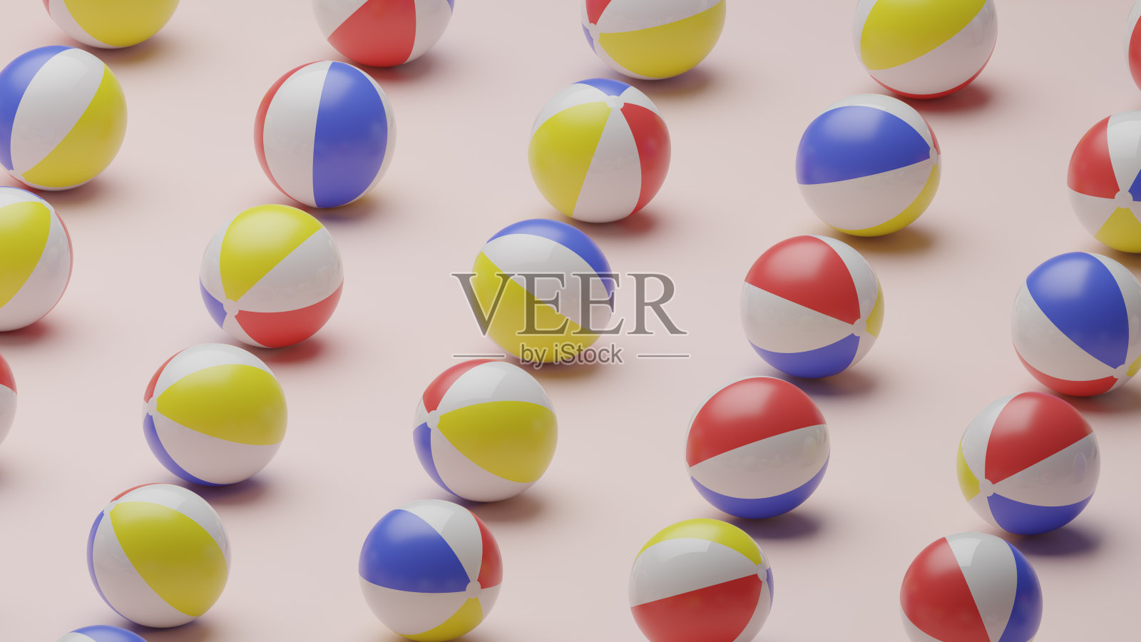 以3d渲染沙滩球为特的图像照片摄影图片