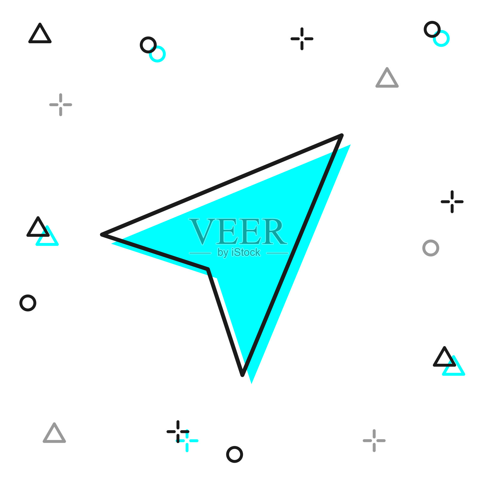 游标。白色背景上的线图标插画图片素材