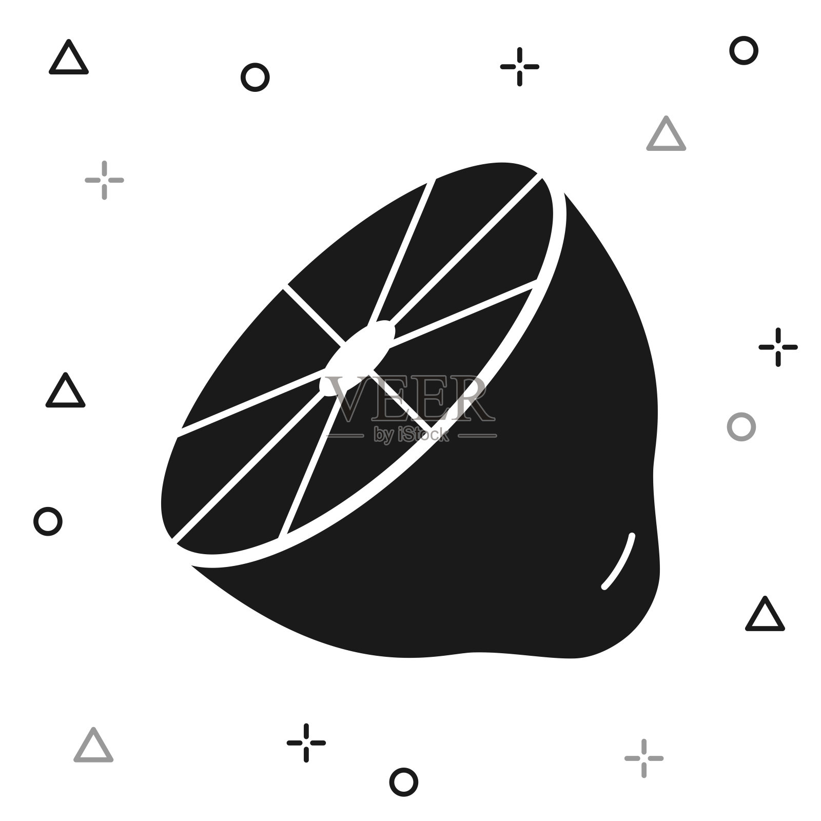 柠檬的一半。白色背景图标插画图片素材