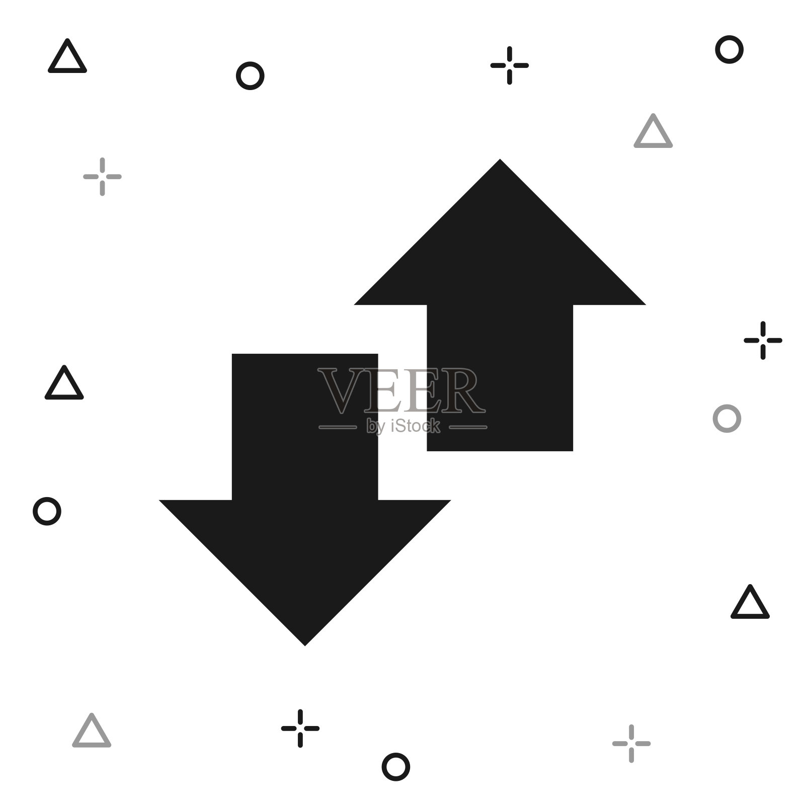 上下转移箭头。白色背景图标插画图片素材