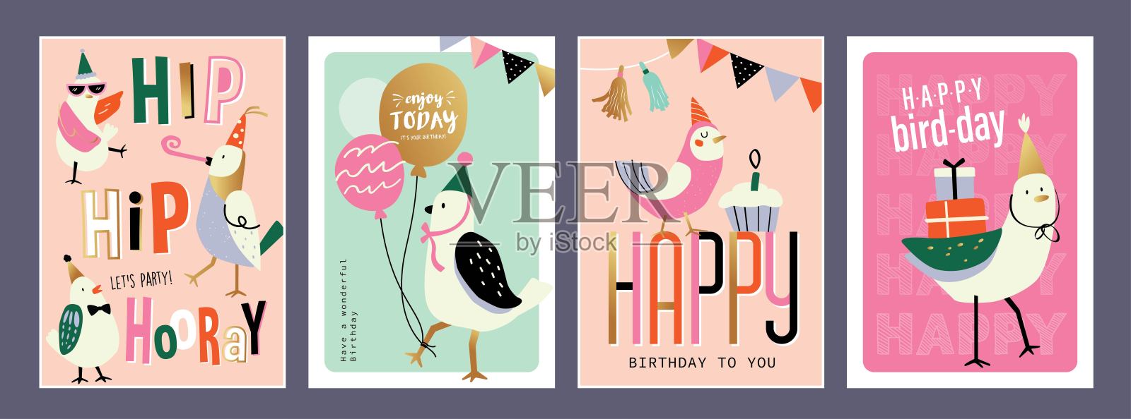 生日快乐插画图片素材