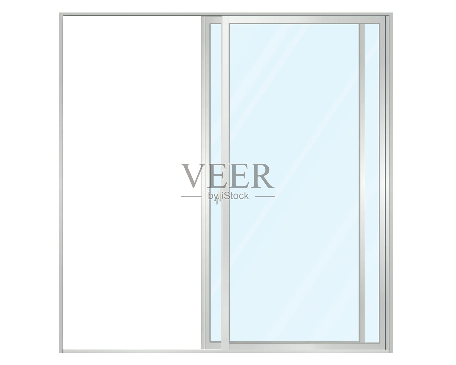 B .打开银色滑动窗插画图片素材