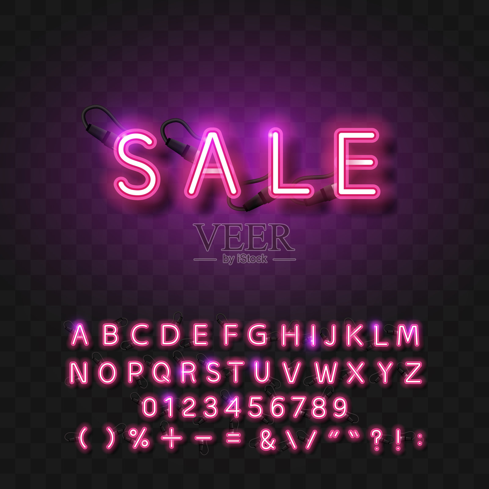 霓虹促销设计矢量图插画图片素材