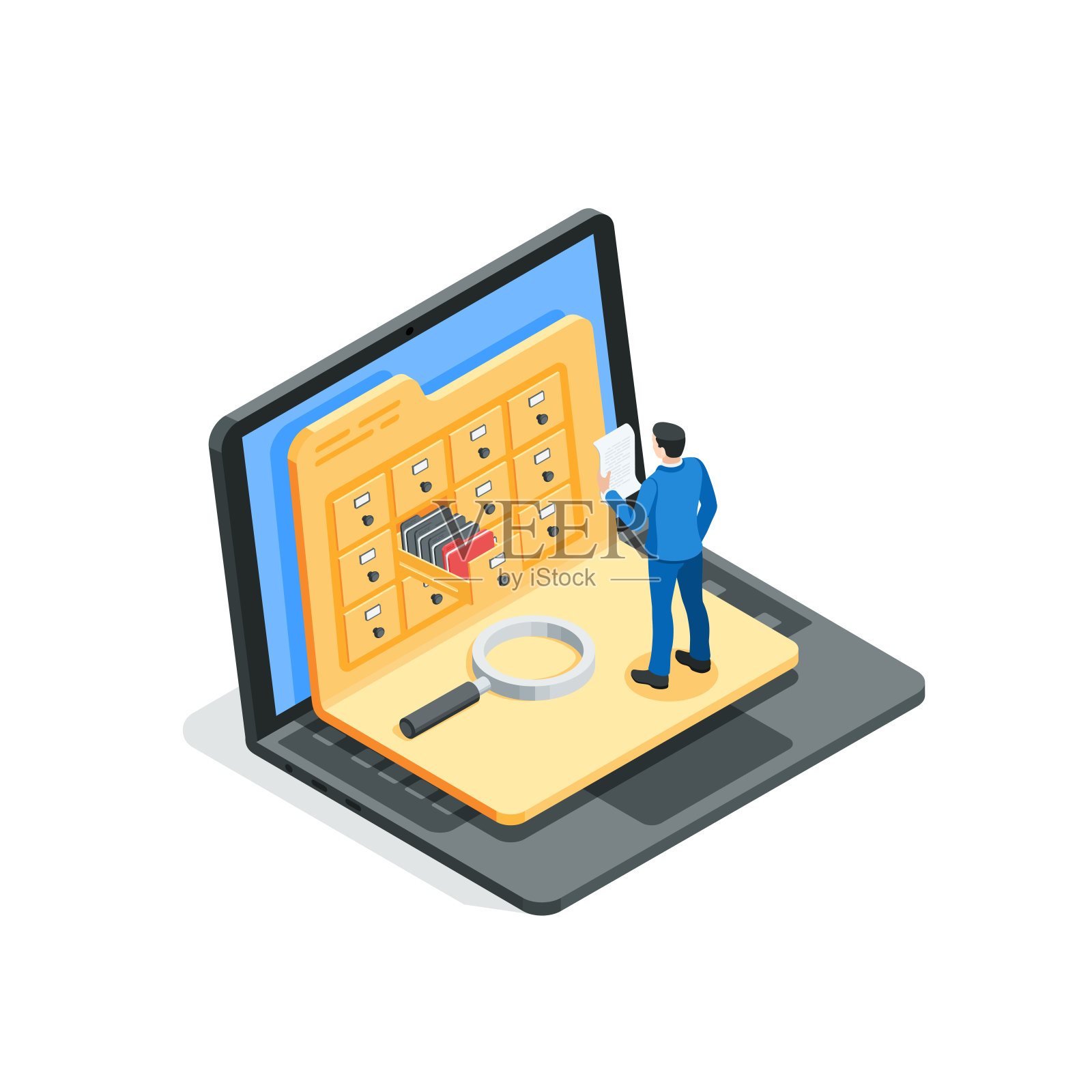 存档文件夹插画图片素材