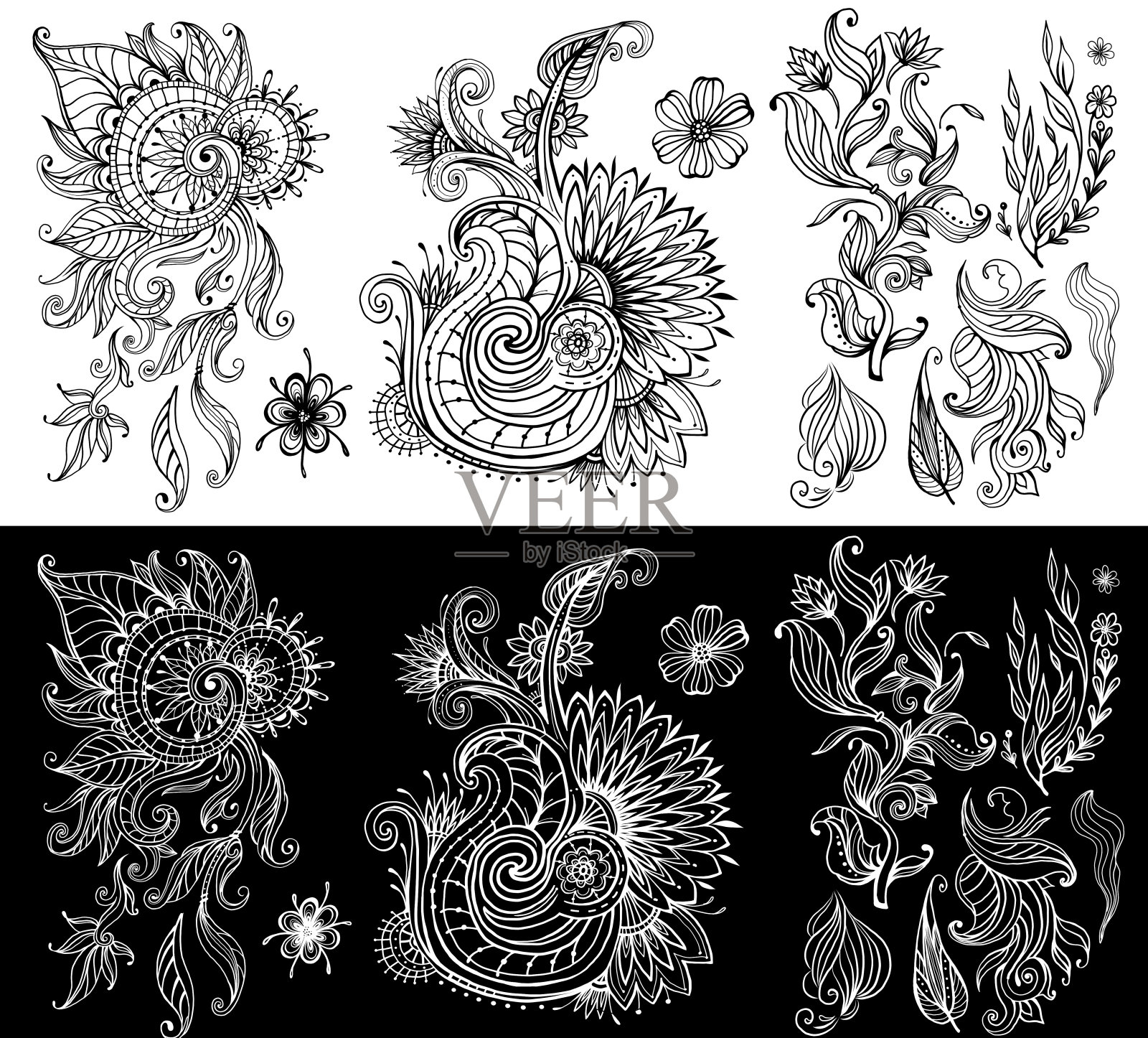 装饰花卉元素设计素材插画图片素材