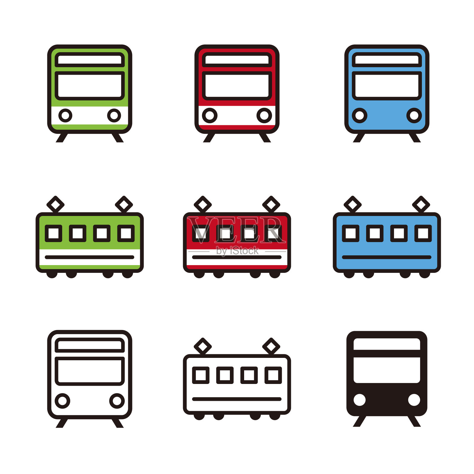 列车图标集插画图片素材