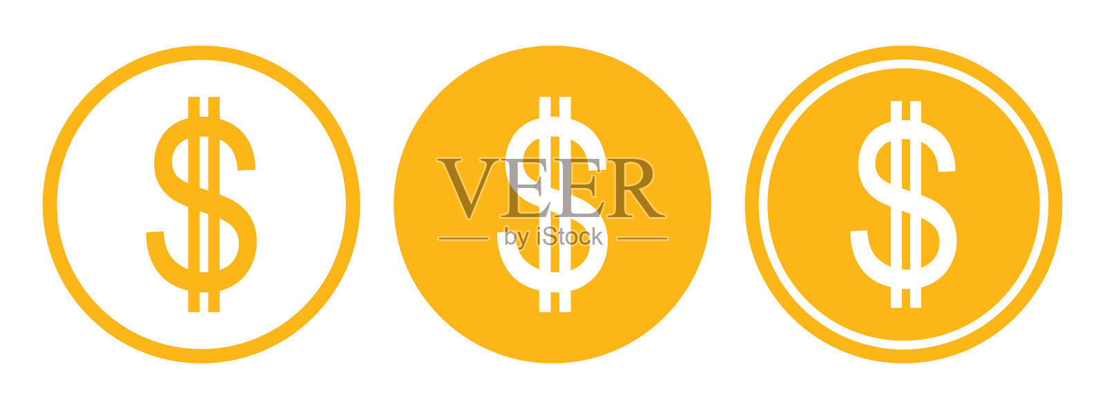 美元符号图标插画图片素材