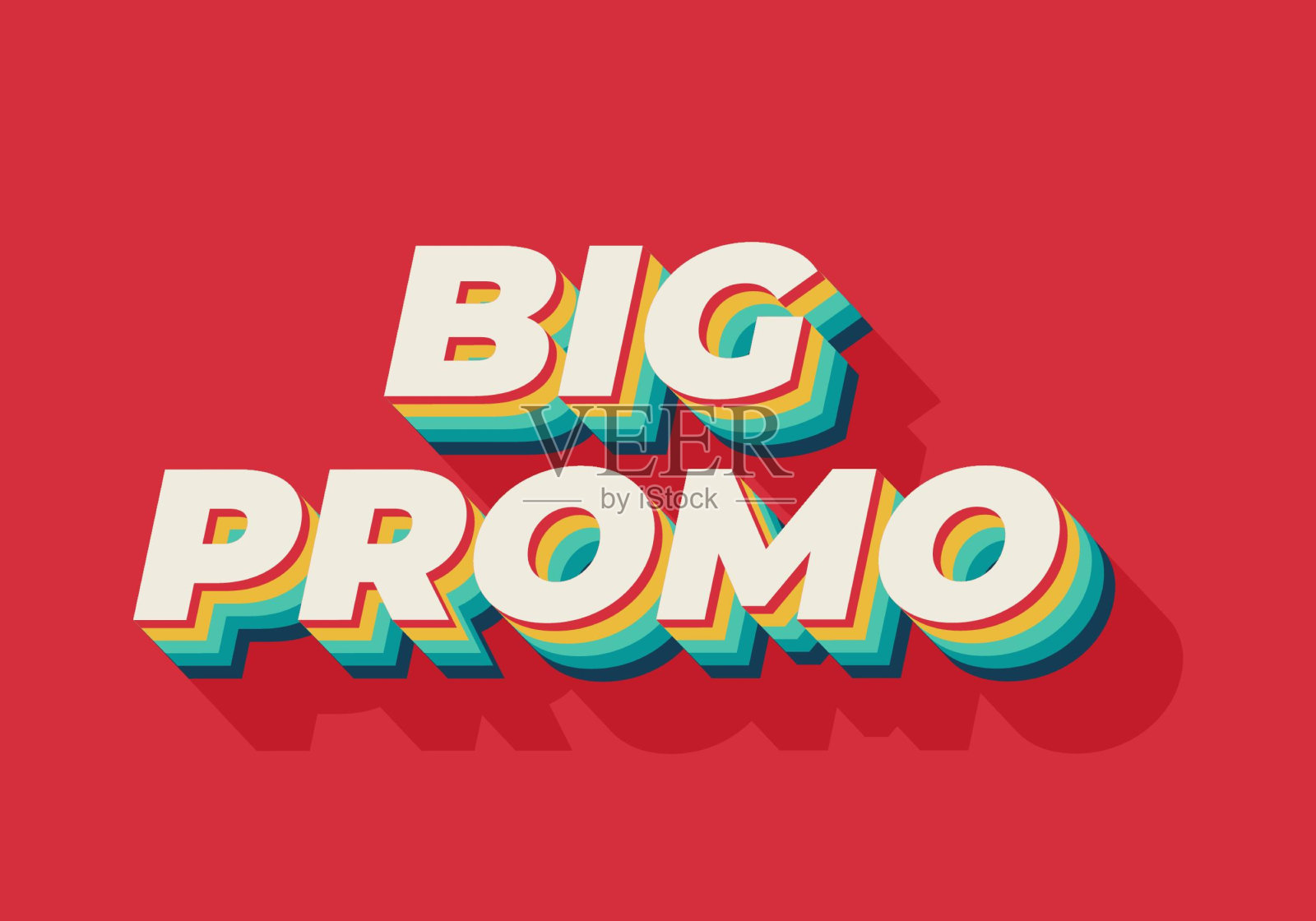 大促销。文字效果在3D中看起来有很好的颜色插画图片素材