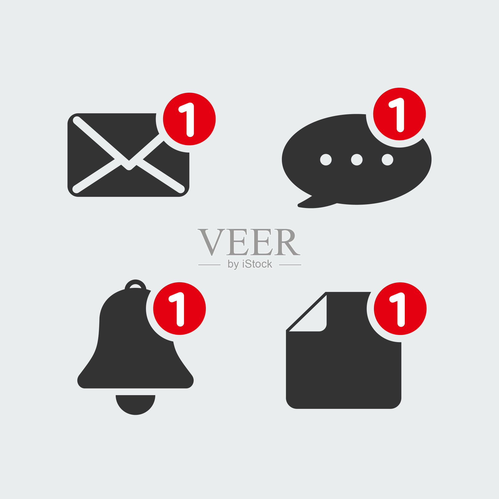 通知图标集。易于编辑的矢量设计。插画图片素材