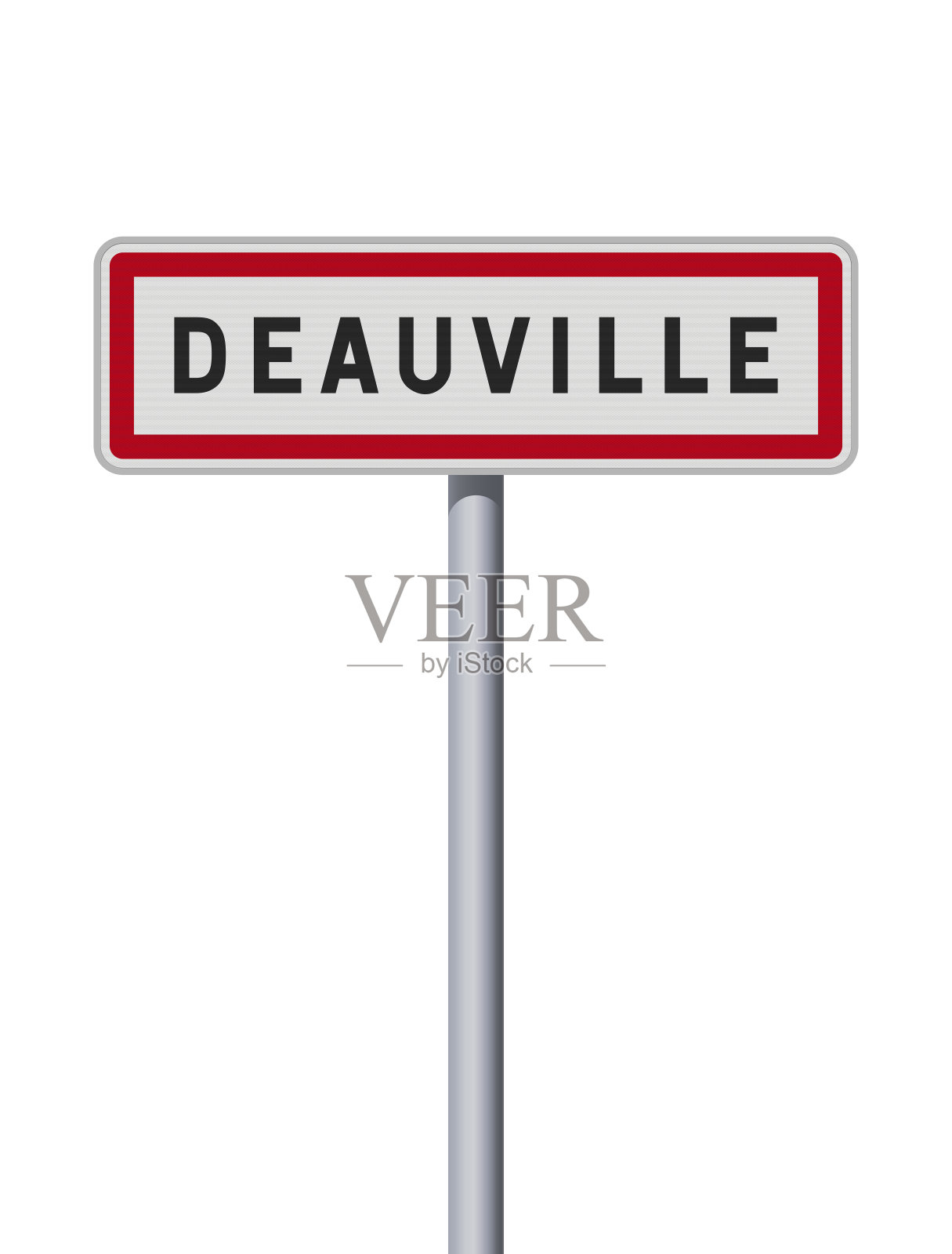 多维尔市入口路牌插画图片素材