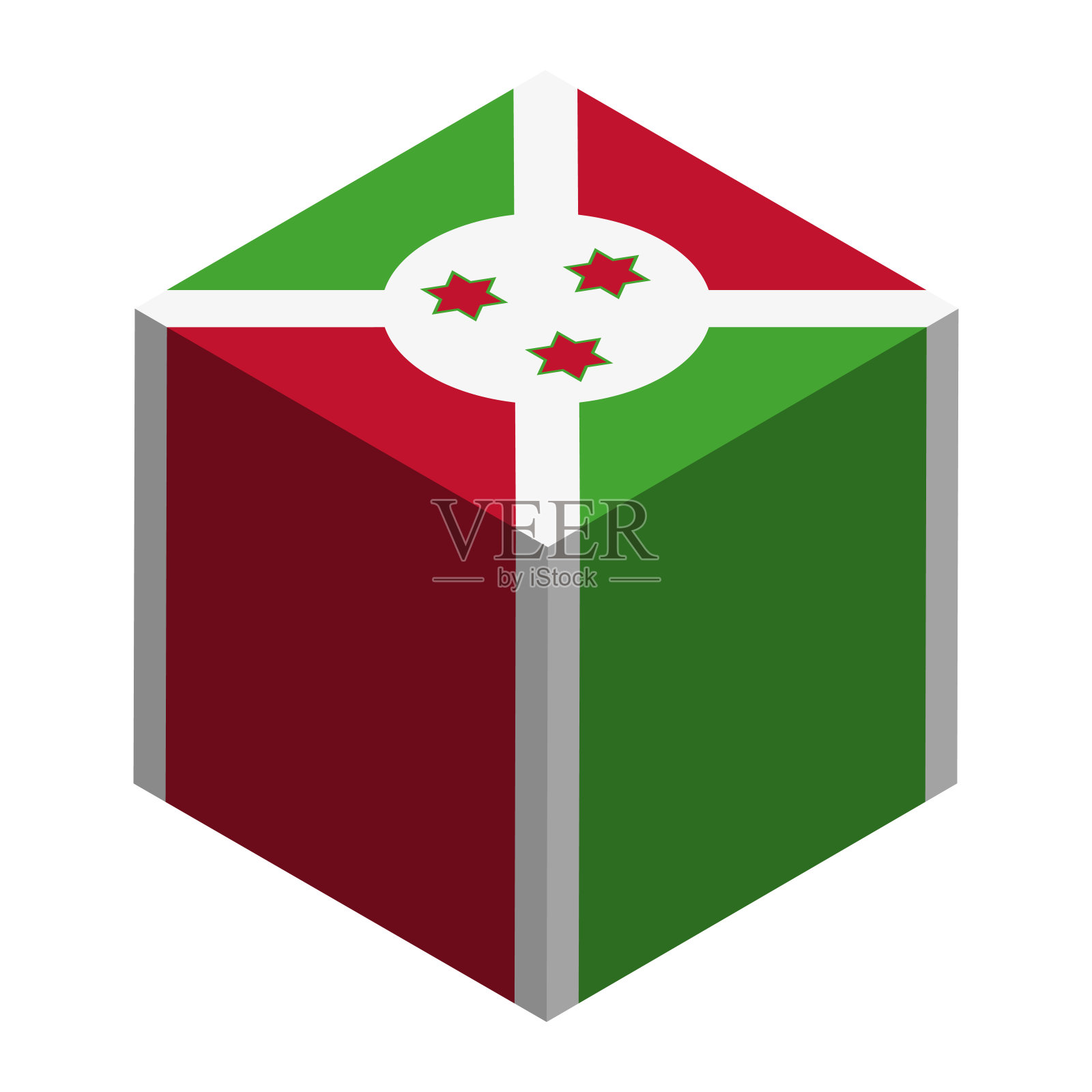 布隆迪的立方体矢量旗插画图片素材