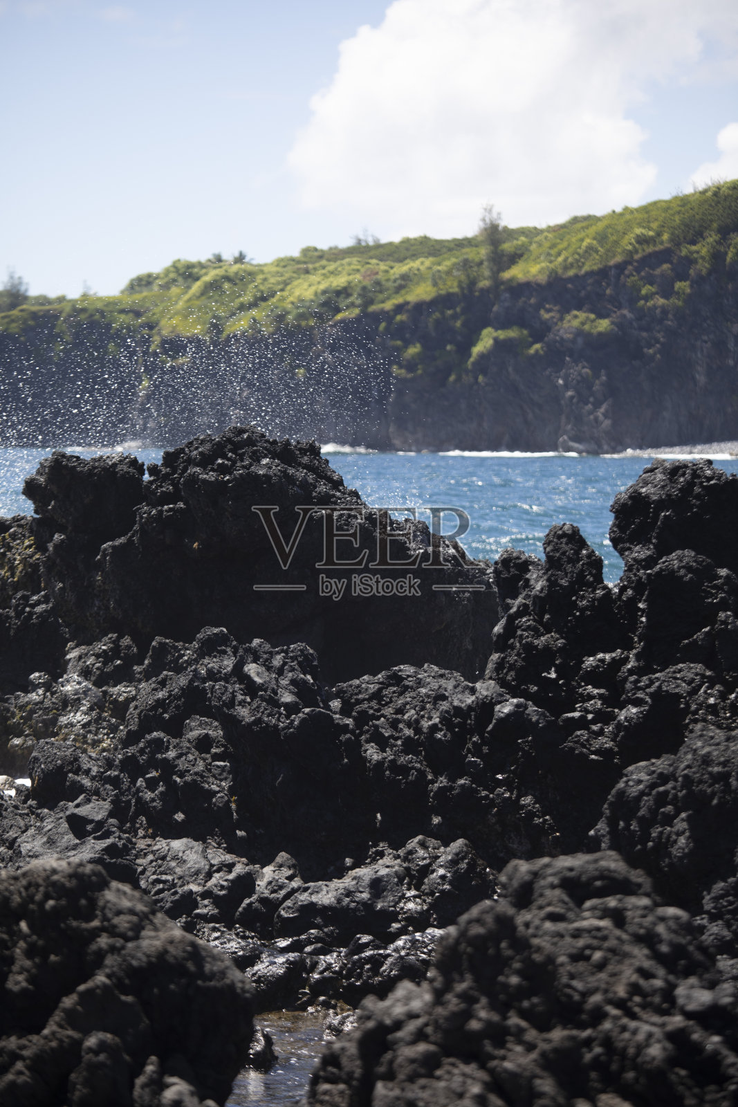 夏威夷毛伊岛的火山岩照片摄影图片