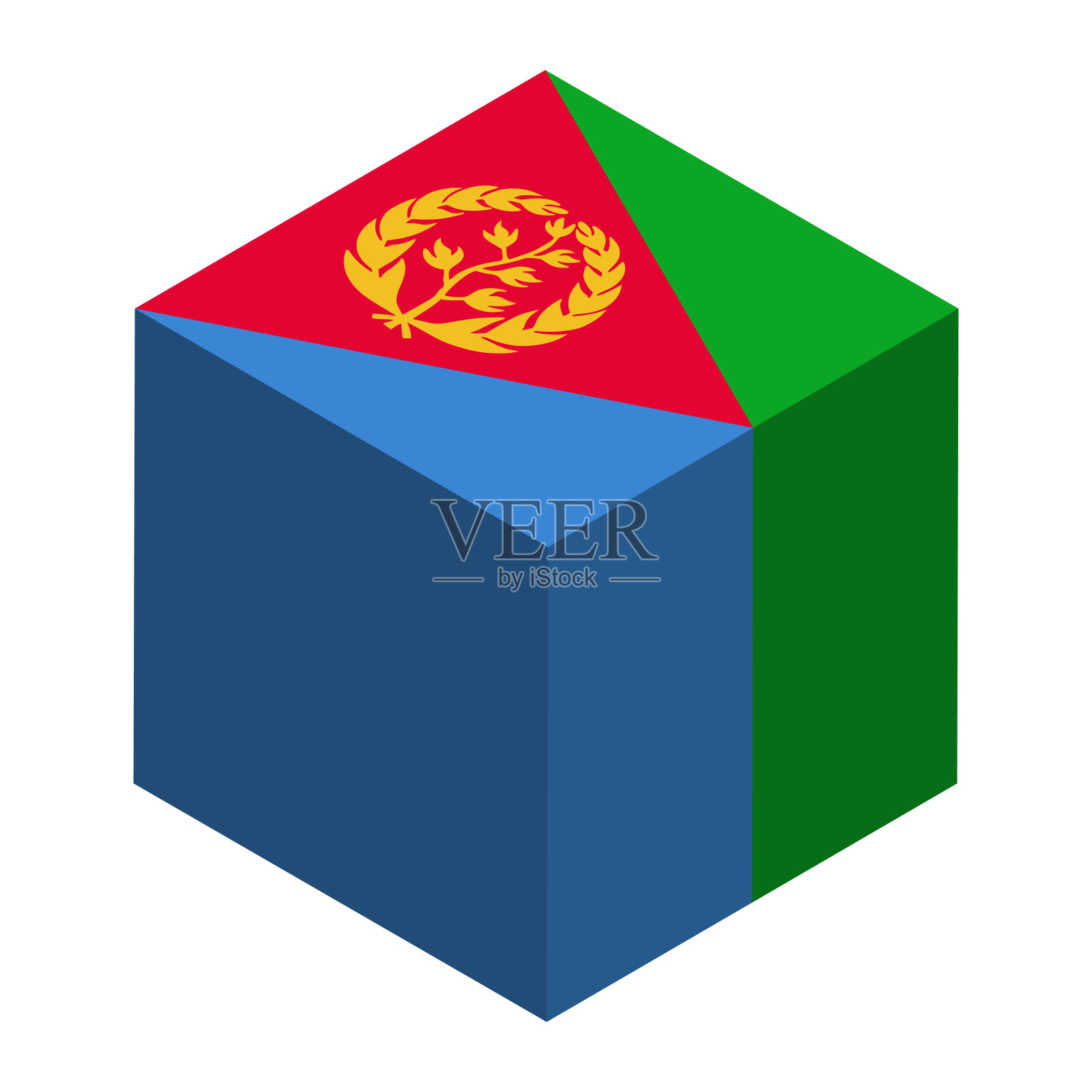 厄立特里亚的立方体矢量旗插画图片素材