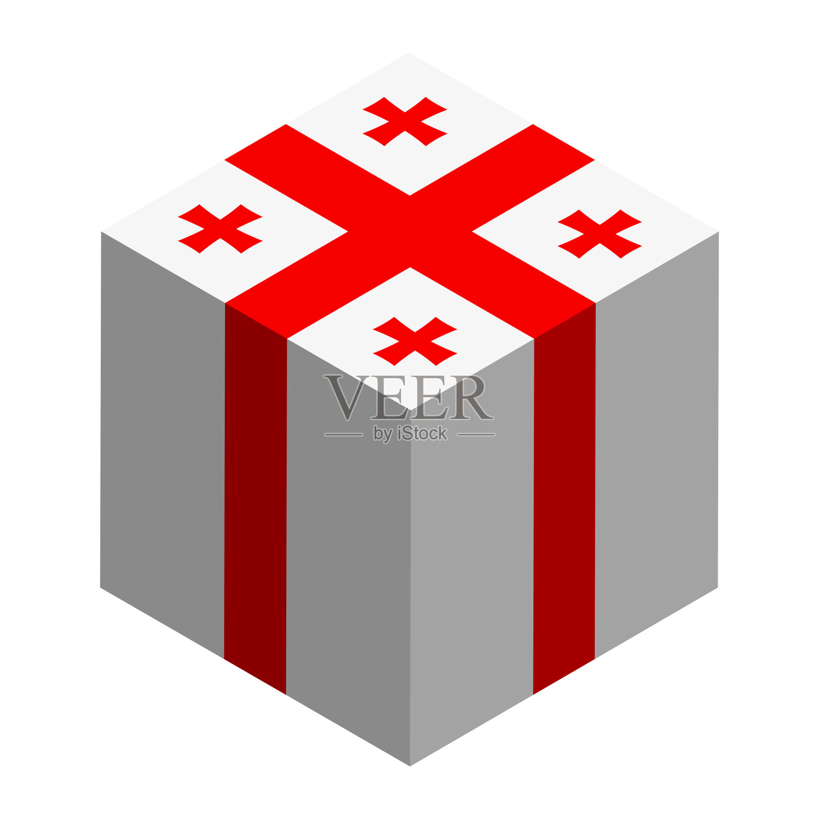 格鲁吉亚的立方体矢量旗插画图片素材