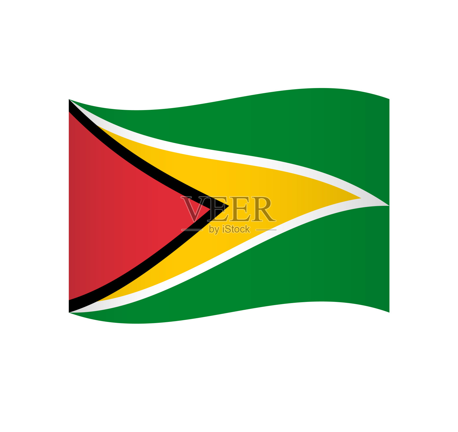 圭亚那的波浪矢量旗插画图片素材