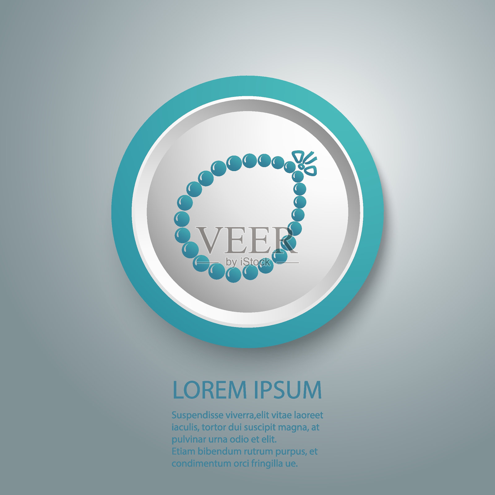 珠子项链图标平面矢量插画图片素材