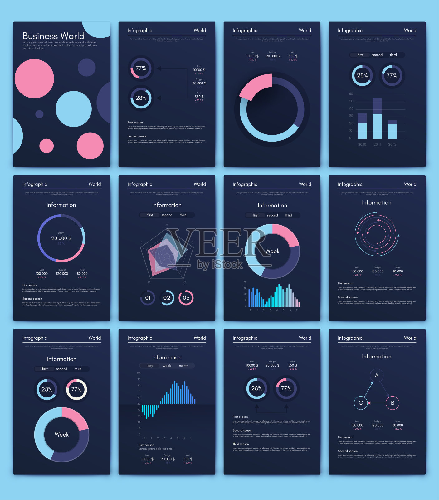 矢量图形信息图形与六个选项。模板创建移动应用程序,工作流布局,图表,横幅,网页设计,业务报告与6个步骤插画图片素材