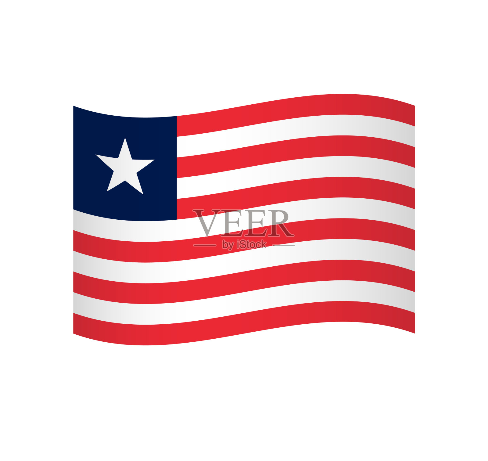 利比里亚的波浪矢量旗插画图片素材