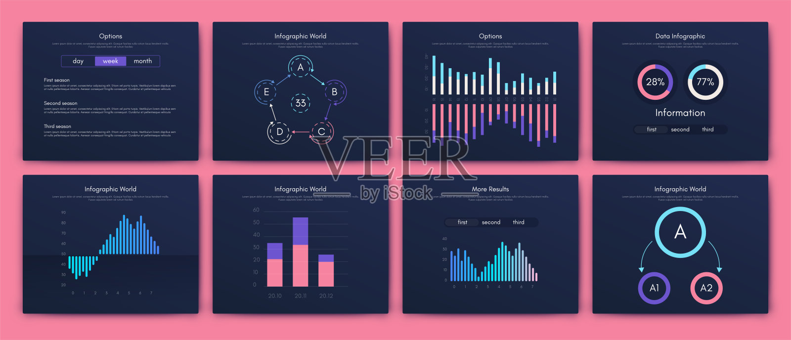 矢量图形信息图形与六个选项。模板创建移动应用程序,工作流布局,图表,横幅,网页设计,业务报告与6个步骤插画图片素材