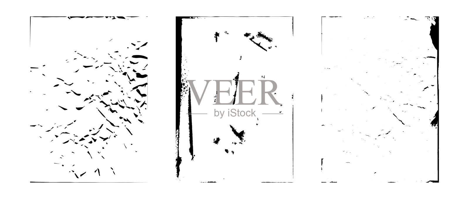 收集粗糙的垃圾纸。旧影印纹理叠加设置。旧磨损划痕皱巴巴的背景。污垢颗粒扫描心疼壁纸海报,乙烯基封面,框架,横幅。矢量包插画图片素材