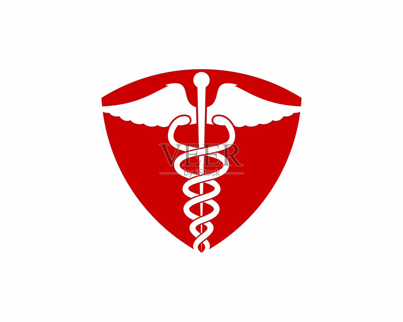 卡杜厄斯的轮廓内的盾牌矢量图标插画图片素材