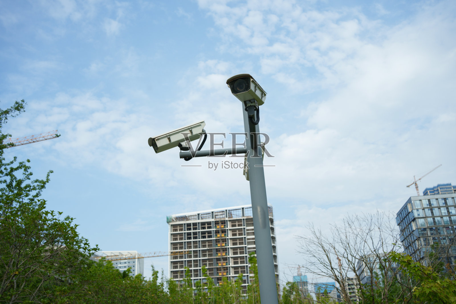 到处都是面部识别摄像头照片摄影图片