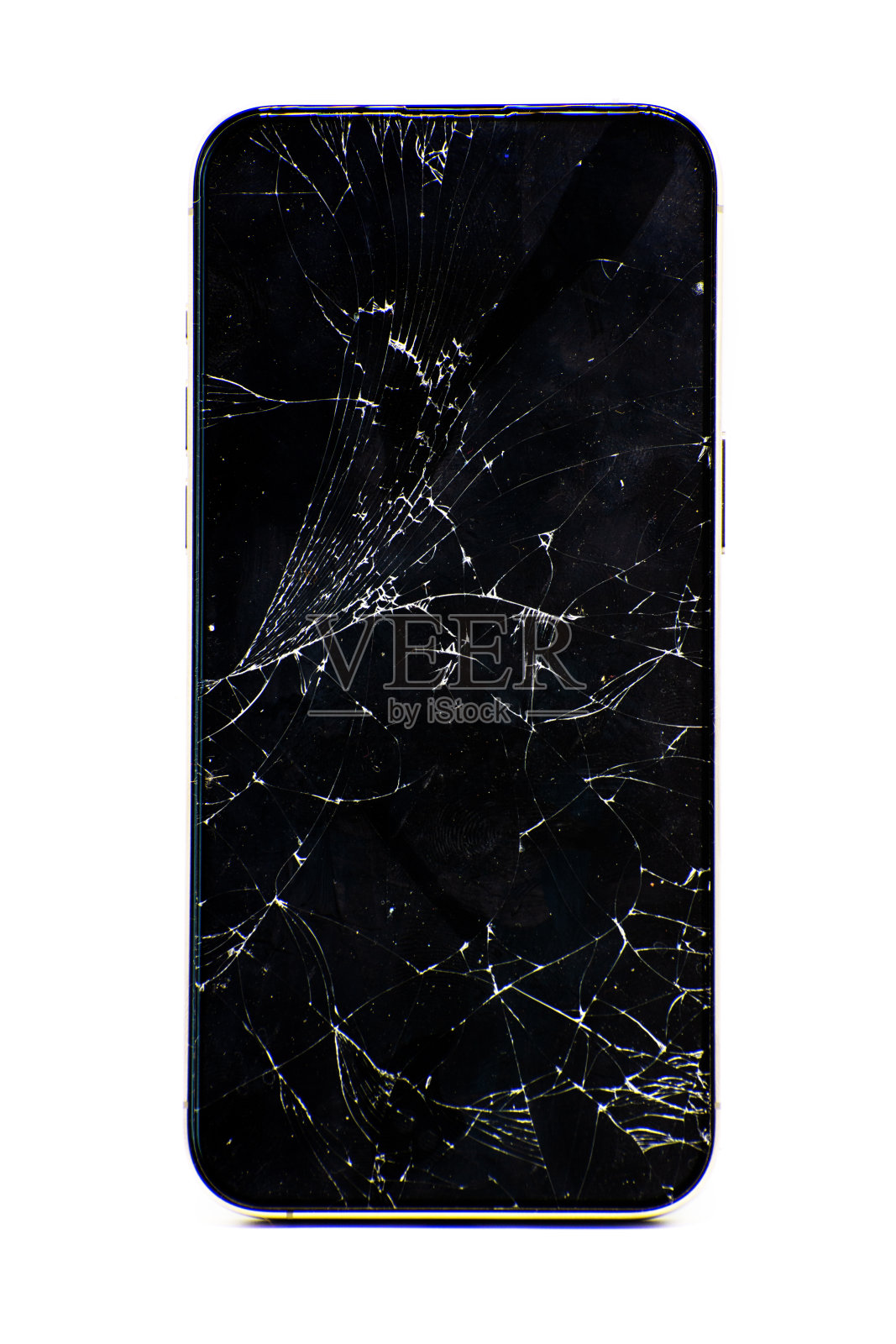 手持智能手机屏幕破碎照片摄影图片