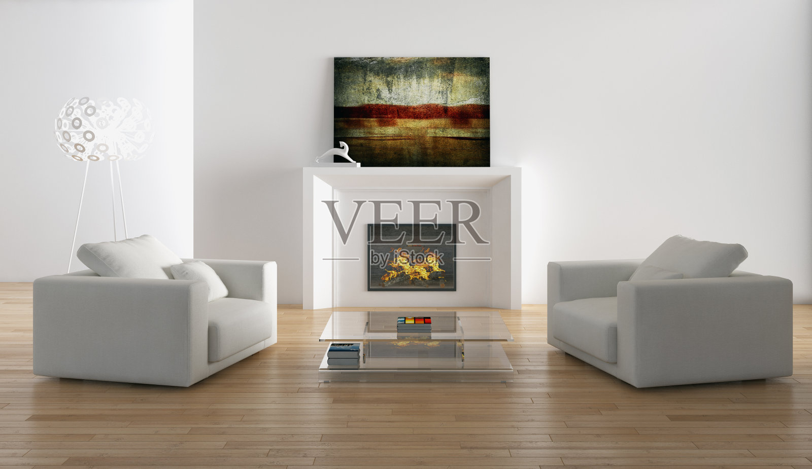 大型豪华现代明亮内饰客厅模型插图3D渲染图像照片摄影图片