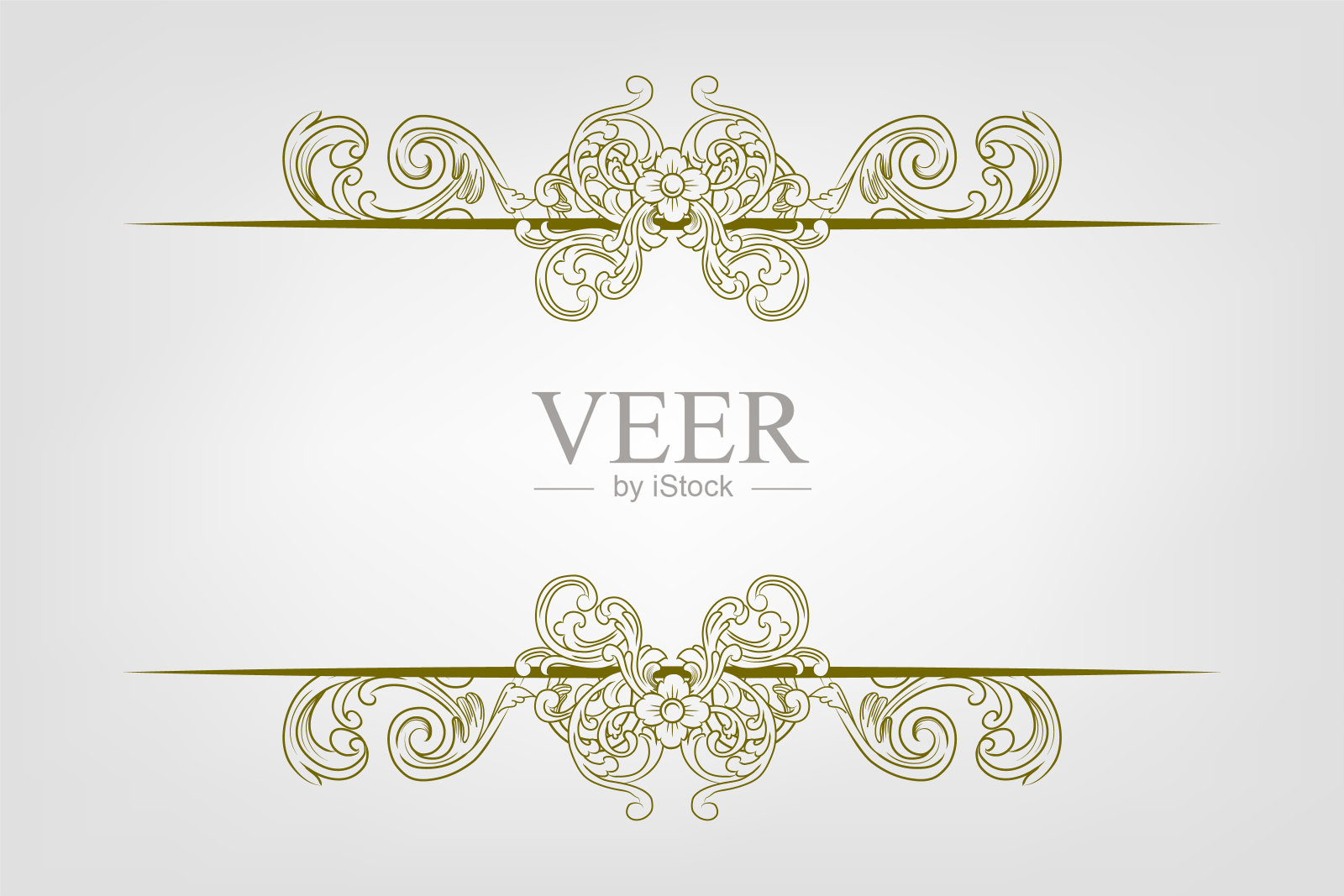 经典复古巴洛克维多利亚框架分离元素经典婚礼邀请插画图片素材