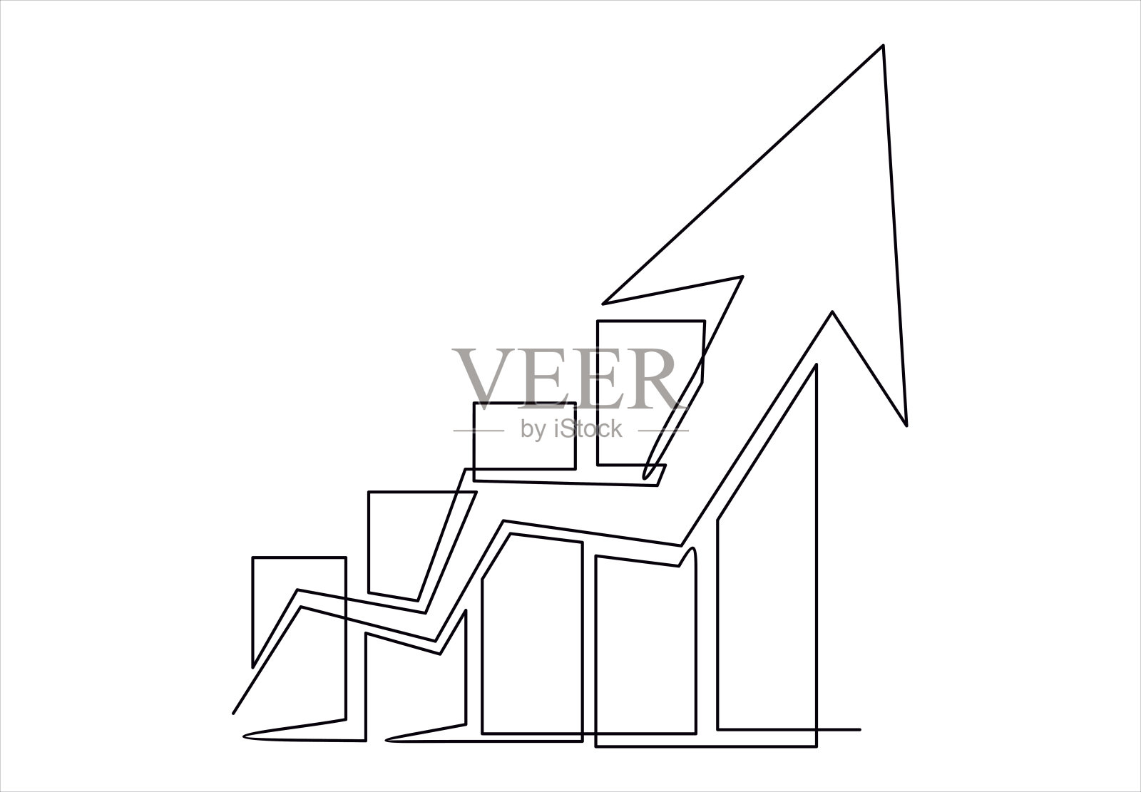 连续线绘制图形,向上插图矢量隔离插画图片素材