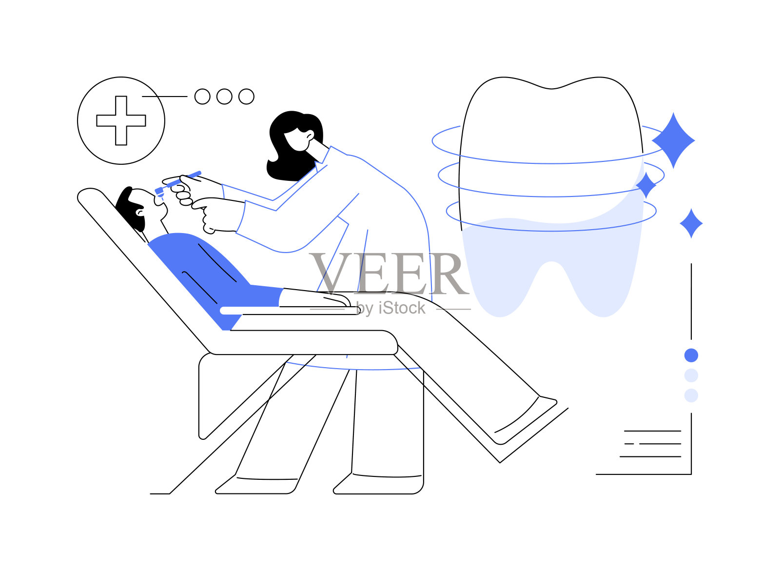 专业口腔卫生抽象概念矢量插图。插画图片素材