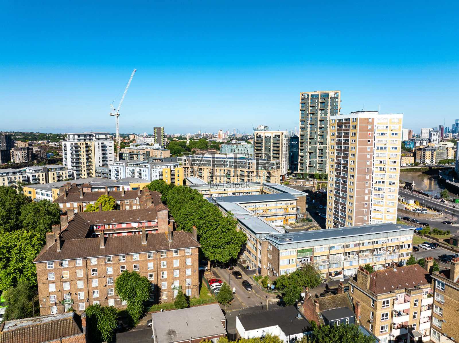 伦敦住宅区鸟瞰图照片摄影图片