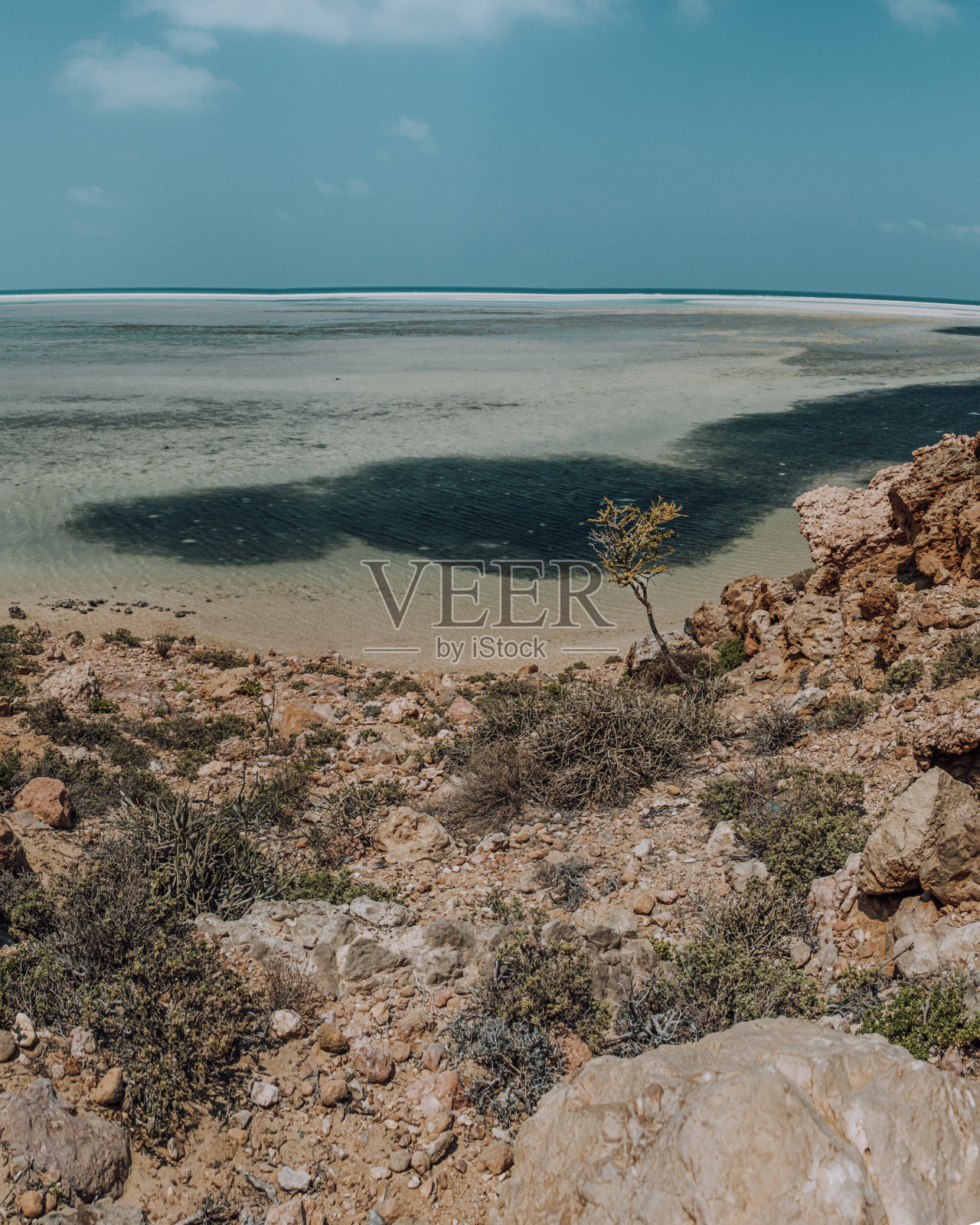 也门索科特拉岛卡兰西耶的底特瓦泻湖景观照片摄影图片