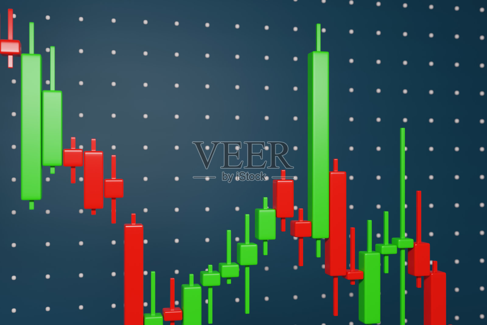 红色和绿色三维烛台图。交易的概念。3 d演示。照片摄影图片
