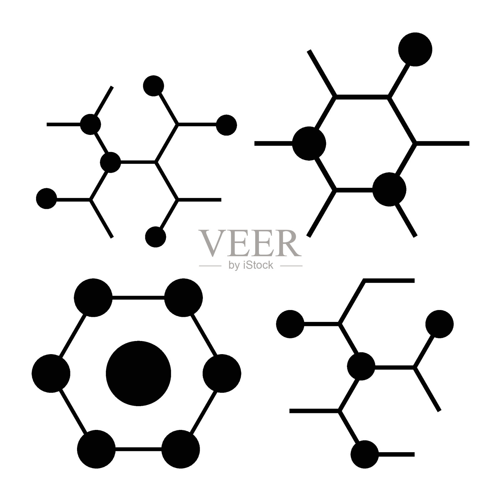 带有六边形腿的分子图标插画图片素材
